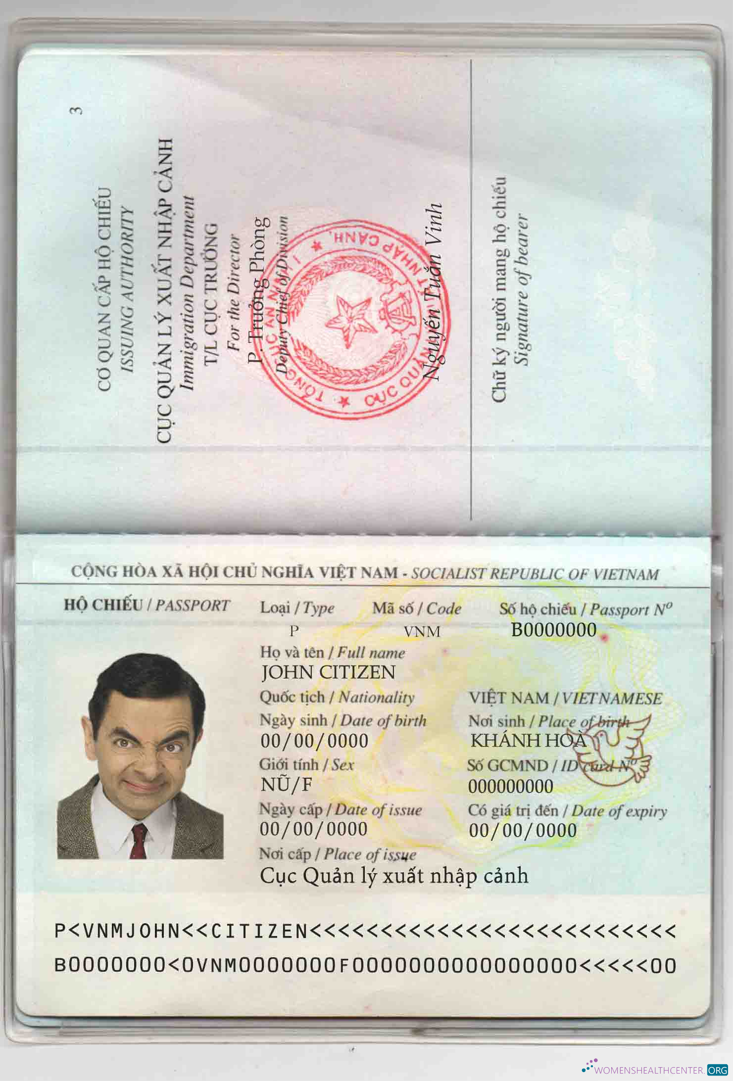 Download Vietnam passport Photoshop template